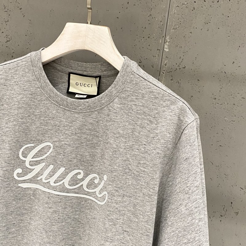 Футболка Gucci серая с логотипом