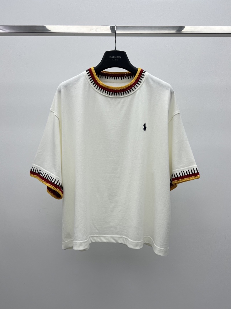 Футболка Polo с вязаной отделкой горловины и рукавов Ralph Lauren