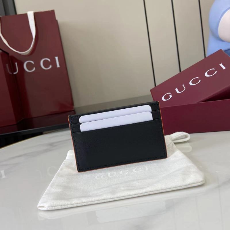Картхолдер Gucci черный с оранжевым логотипом