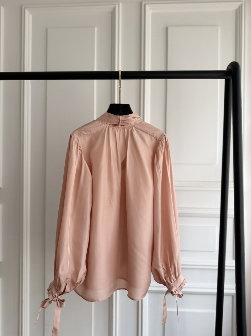 Шелковая женская блуза с плиссировкой Без бренда