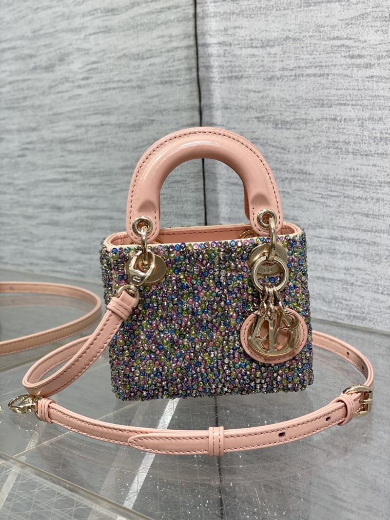Мини-сумка Dior Lady Dior с кристаллами