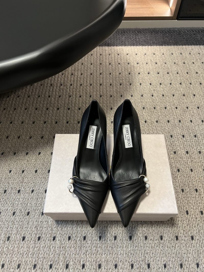 Женские туфли Jimmy Choo с позолоченными деталями черного цвета
