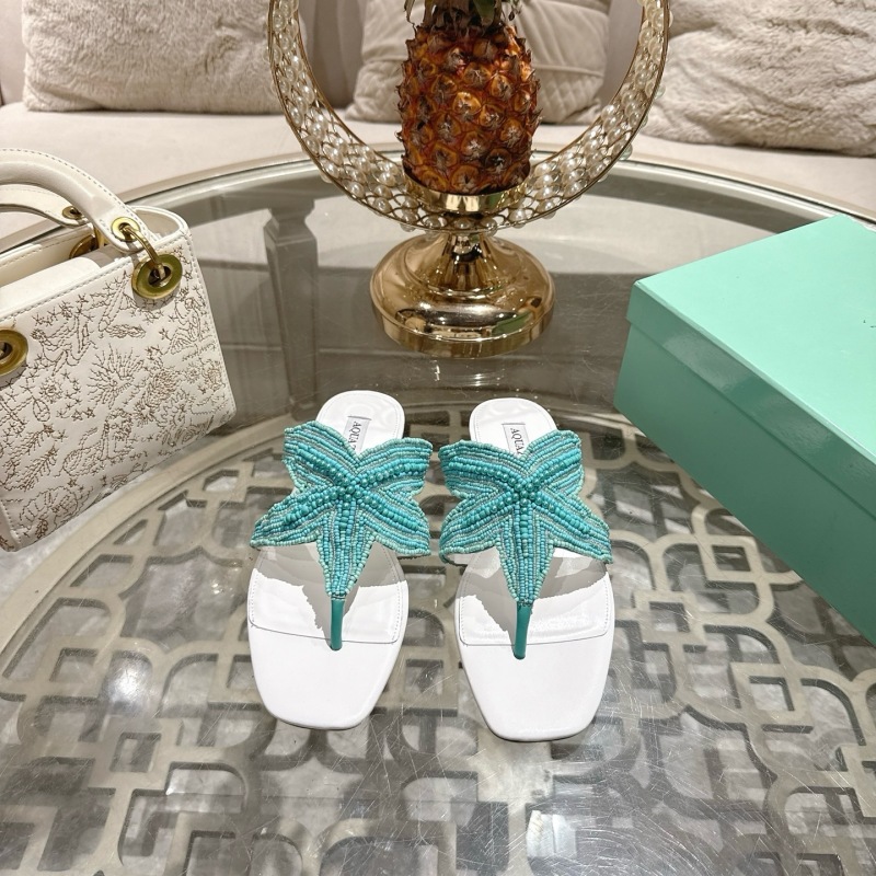 Белые сандалии AQUAZZURA с вышивкой морская звезда
