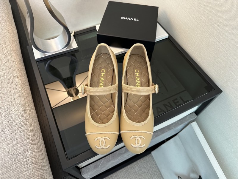 Женские туфли Chanel Мэри Джейн бежевые