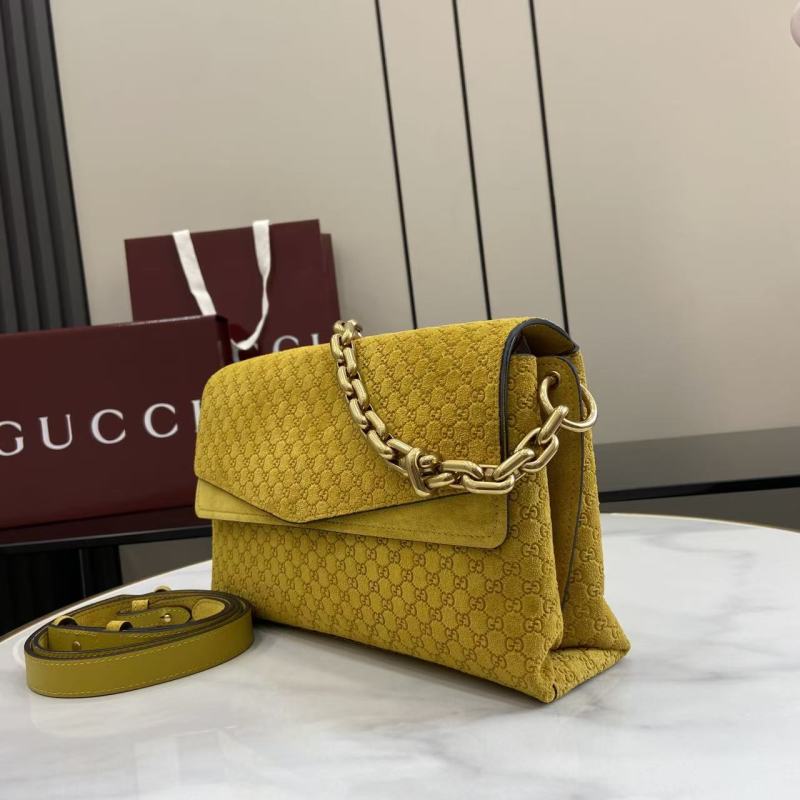 Сумка-кроссбоди Gucci желтая замша
