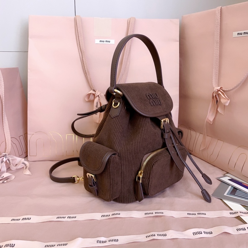 Рюкзак Miu Miu коричневый вельветовый