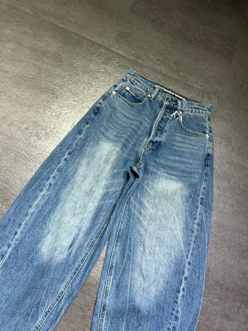 Женские широкие джинсы синего цвета Alexander Wang