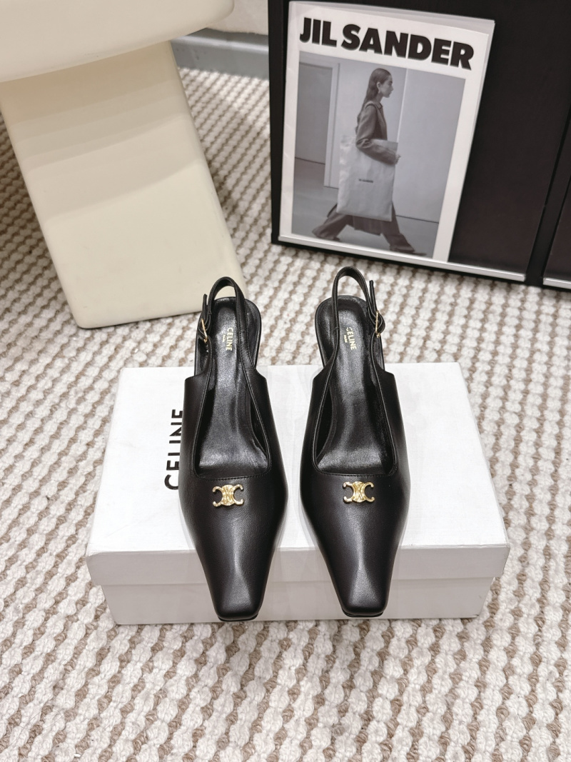 Женские туфли Celine из натуральной кожи с заостренным носком