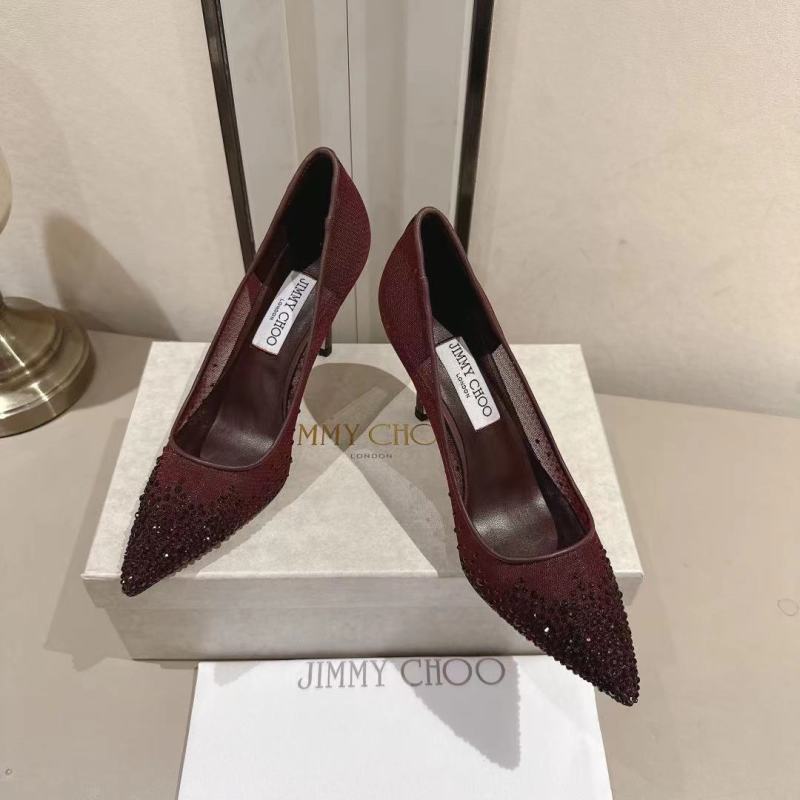 Женские туфли с заостренным носом и декором из страз Jimmy Choo