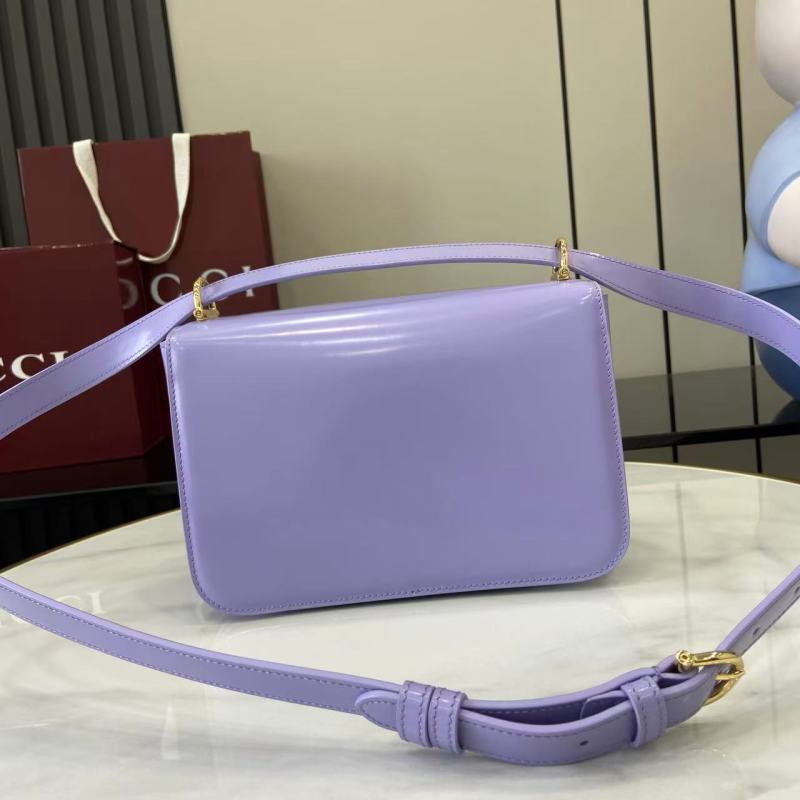 Сумка Gucci фиолетовая с ремнем