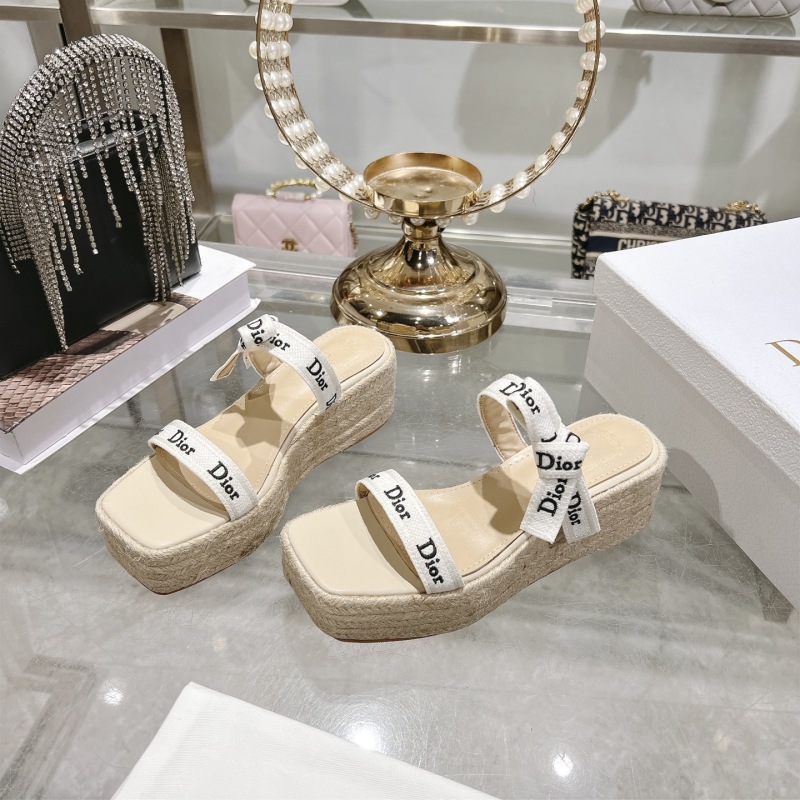 Женские мюли с декоративными лентами Dior