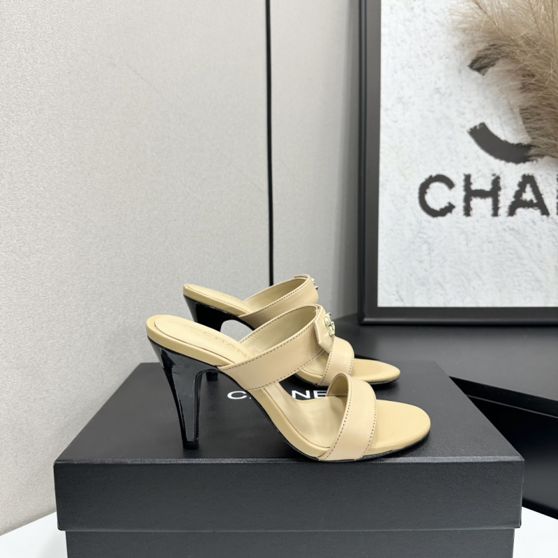 Женские туфли-босоножки на высоком каблуке Chanel