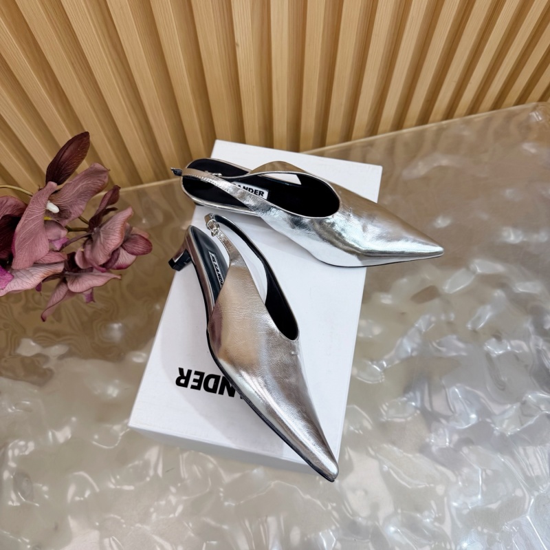 Женские босоножки Jil Sander на плоской подошве с острым носом