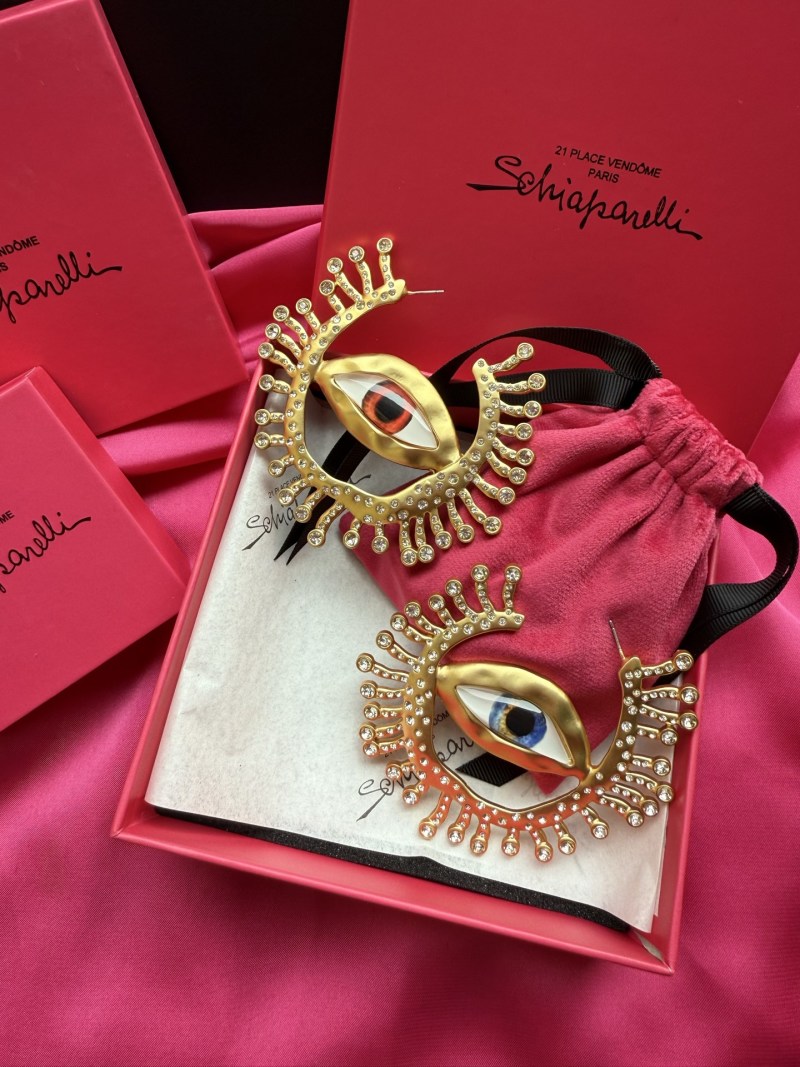 Серьги в форме глаза с кристаллами Schiaparelli
