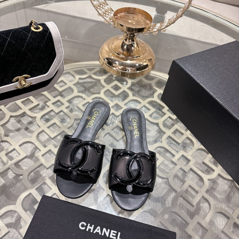 Черные кожаные мокасины Chanel с двойной C-эмблемой