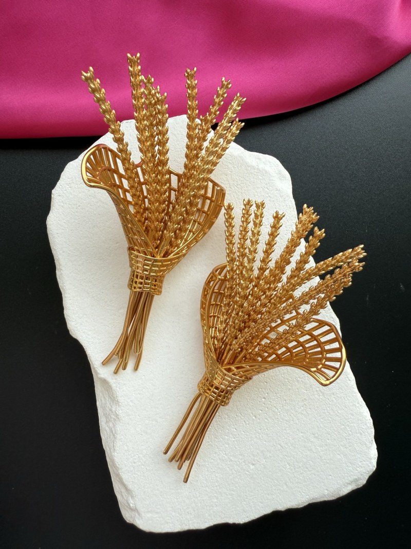 Серьги в виде пучков пшеницы Schiaparelli