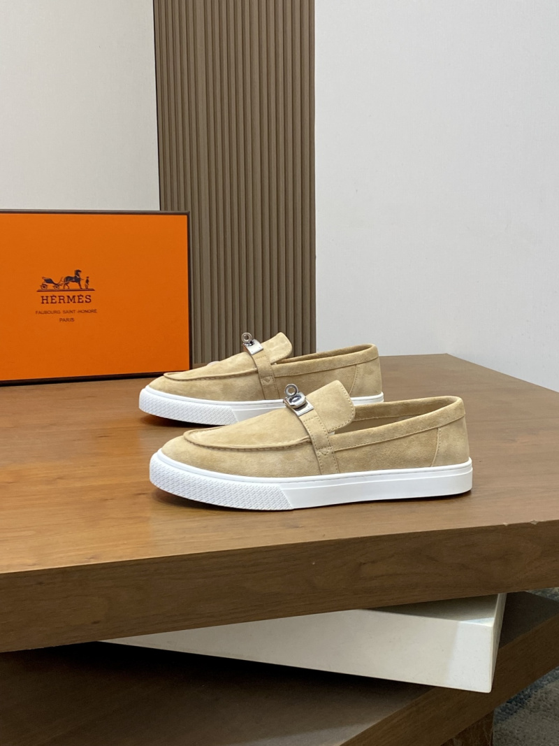 Мужские лоферы замшевые с металлической пряжкой Hermès