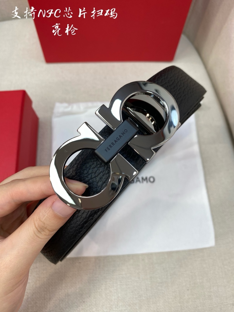 Двусторонний кожаный ремень с пряжкой Gancini Ferragamo