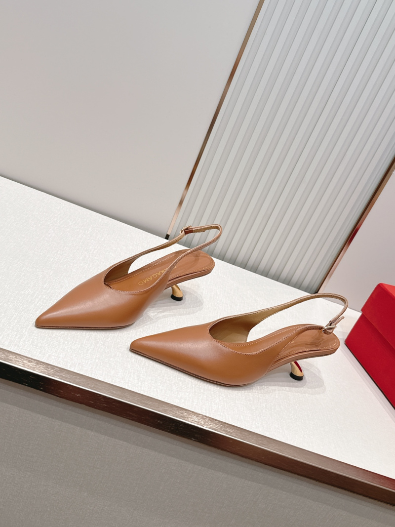 Женские босоножки Salvatore Ferragamo с металлическим каблуком