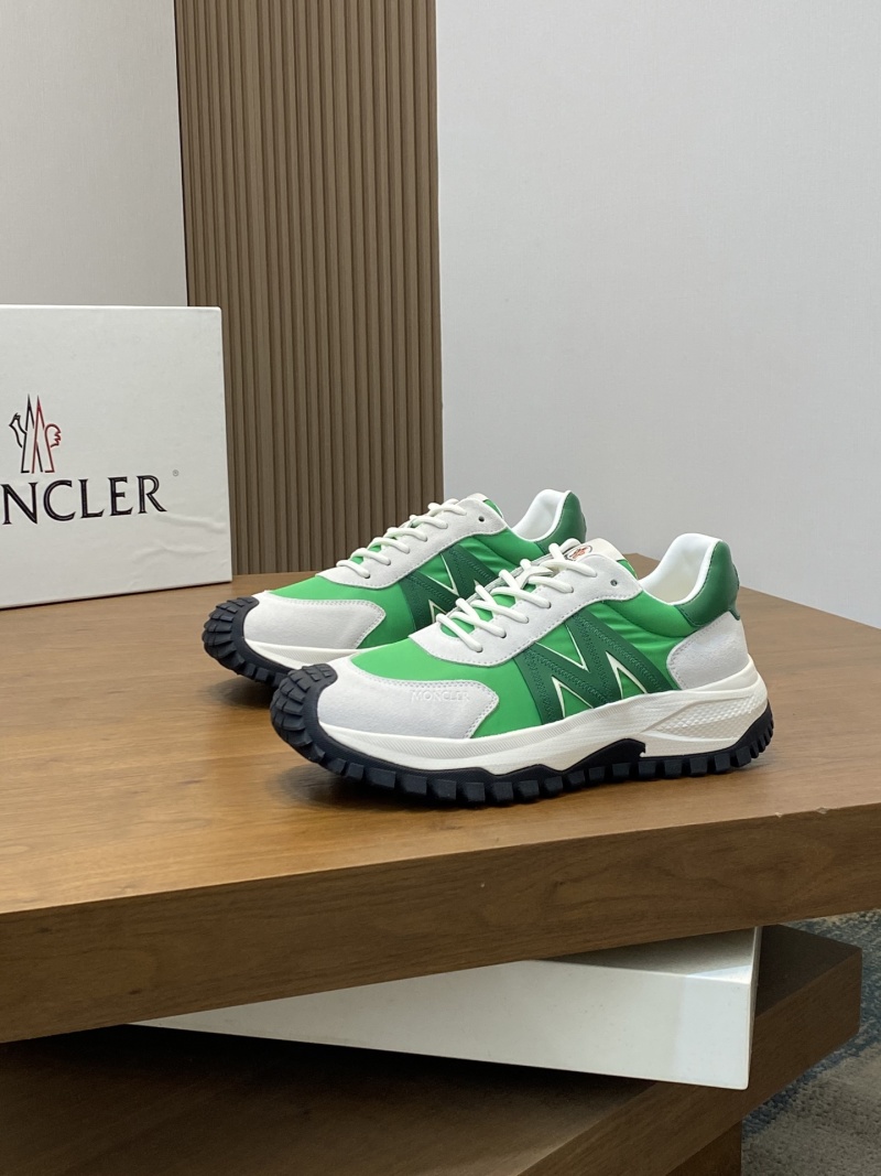 Мужские кроссовки Moncler из натуральной кожи с вставками