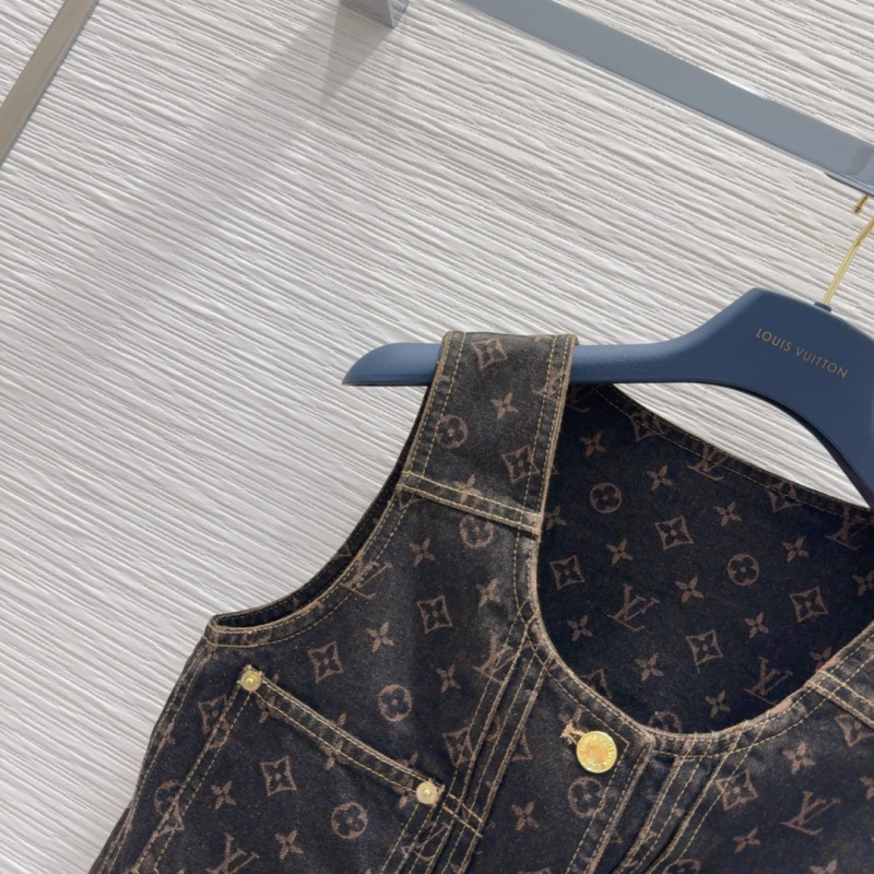 Женский джинсовый жилет с принтом Louis Vuitton