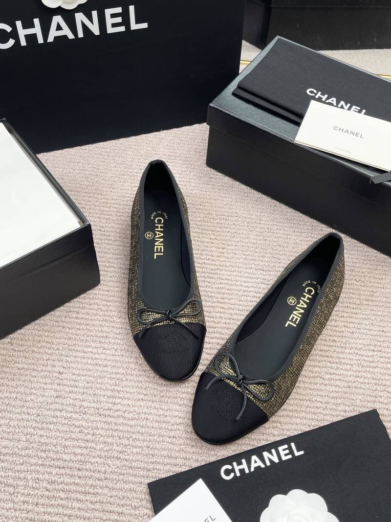 Балетки Chanel с декоративным твидом