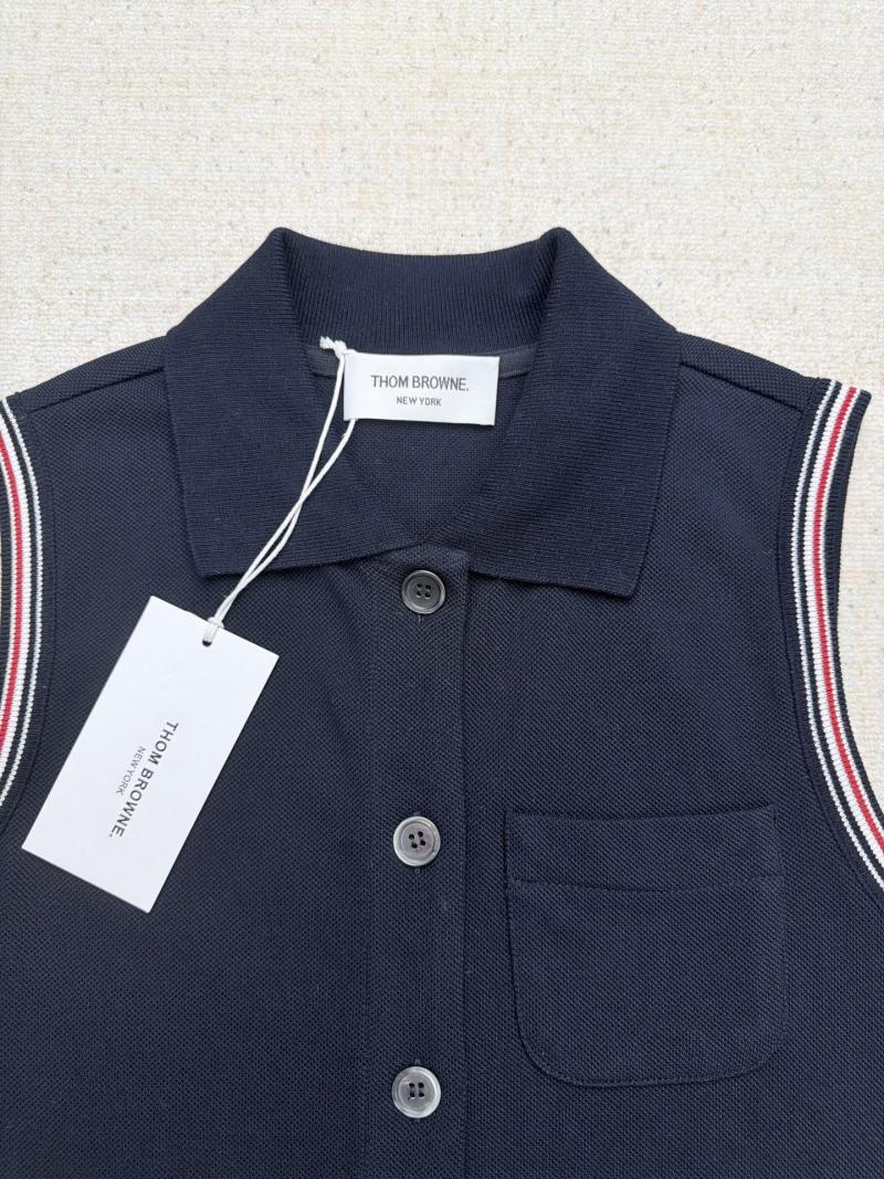 Безрукавка поло темно-синяя Thom Browne