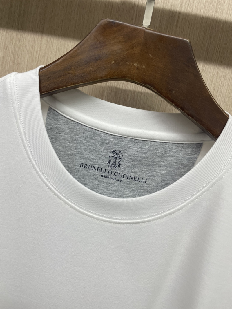 Футболка мужская Brunello Cucinelli из модала с контрастными манжетами