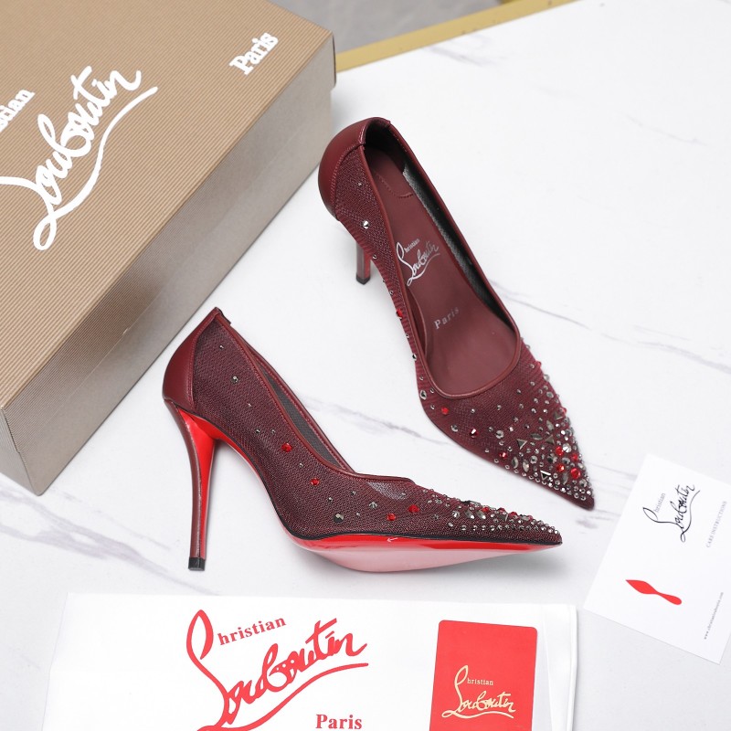 Женские туфли на высоком каблуке с декором стразами Christian Louboutin