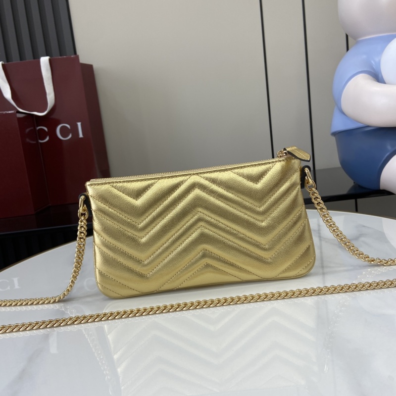 Портмоне Gucci золотое с цепочкой