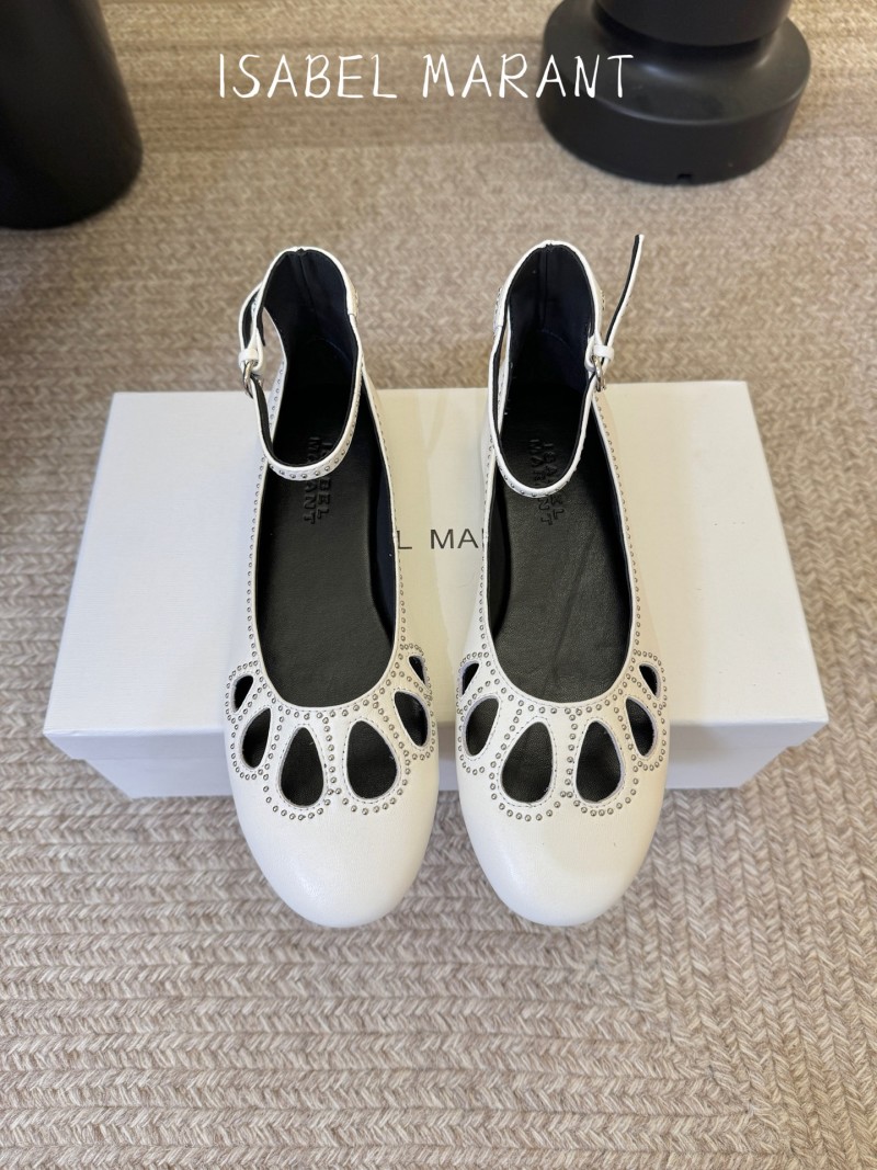 Женские туфли Isabel Marant белые с вырезом