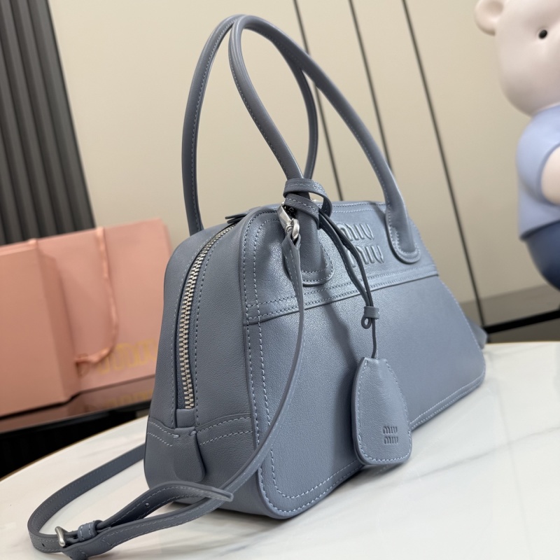 Сумка Miu Miu серая с логотипом