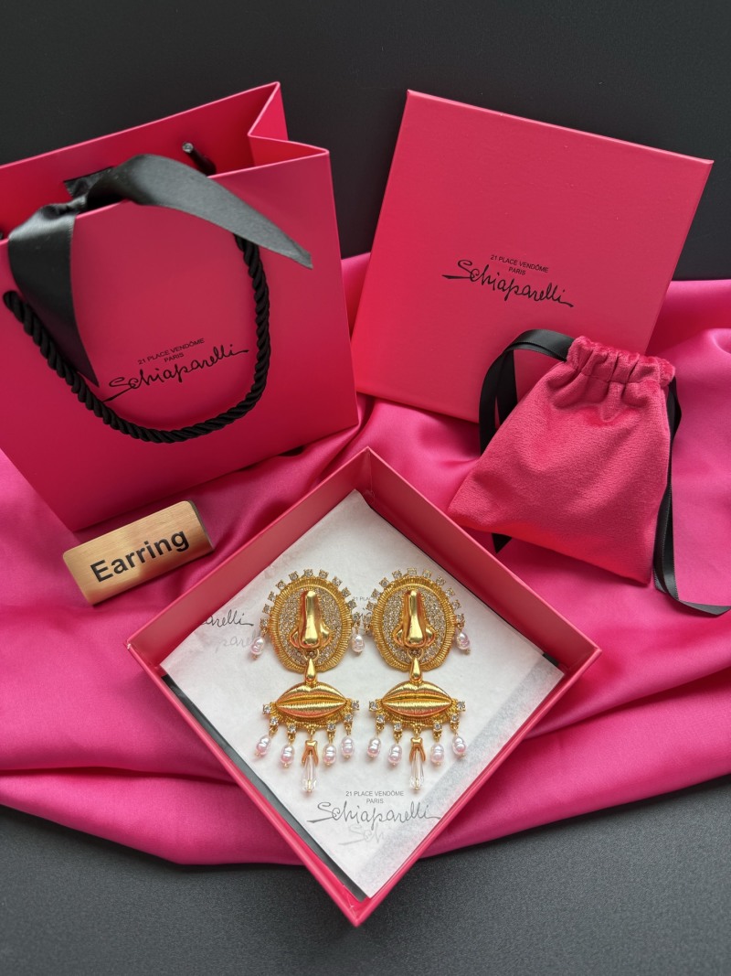 Серьги Schiaparelli с кристаллами и жемчугом