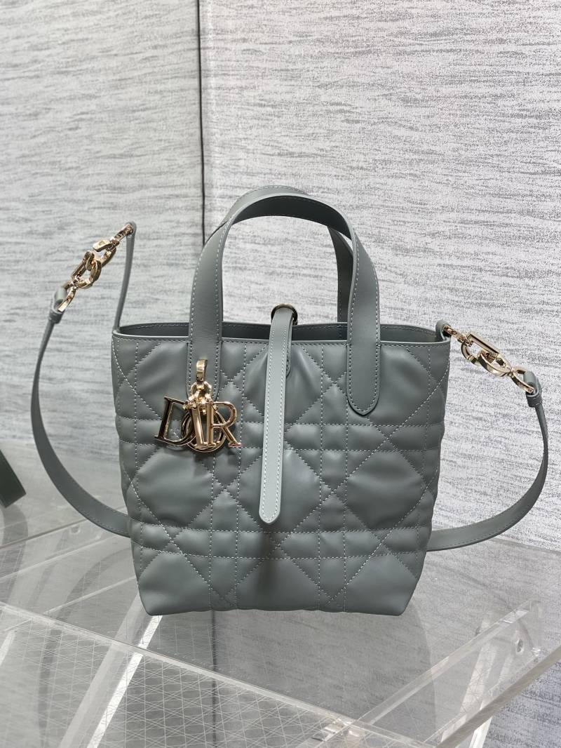 Сумка Dior Lady Dior серая с золотой фурнитурой