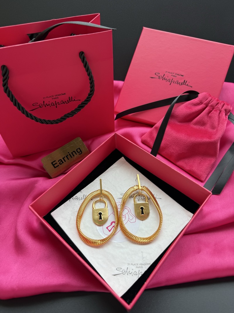 Серьги в виде замков с золотым покрытием Schiaparelli
