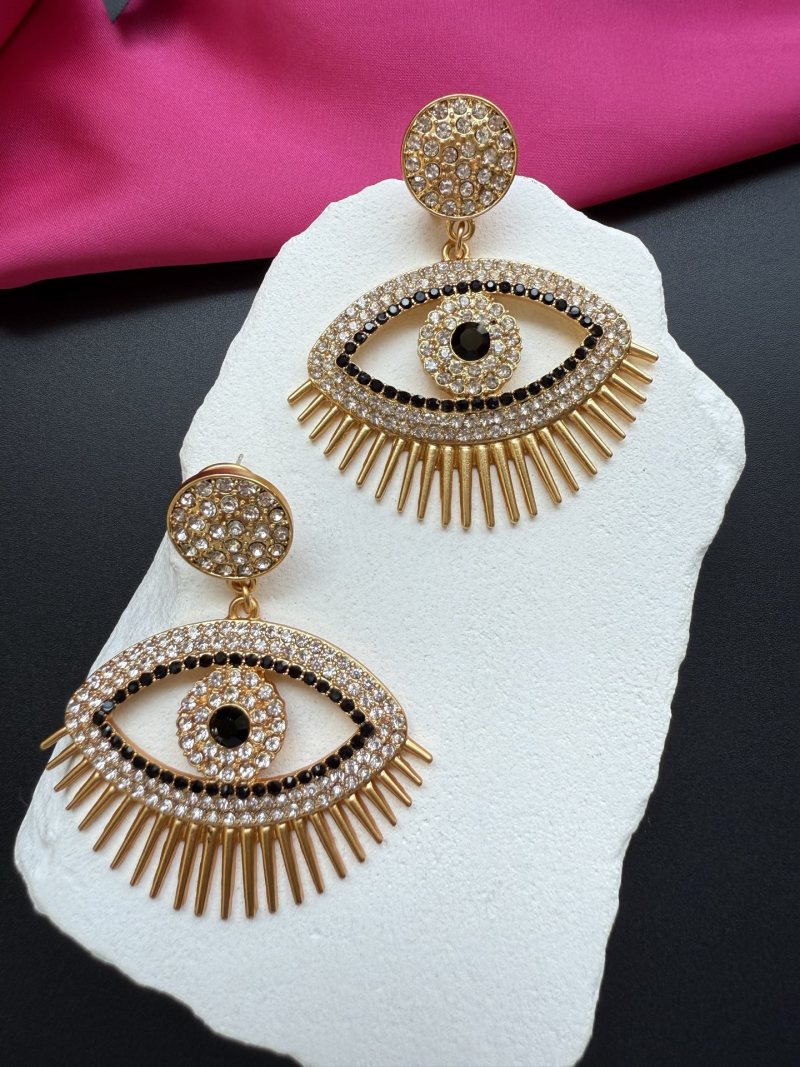 Серьги в форме глаза с кристаллами Schiaparelli