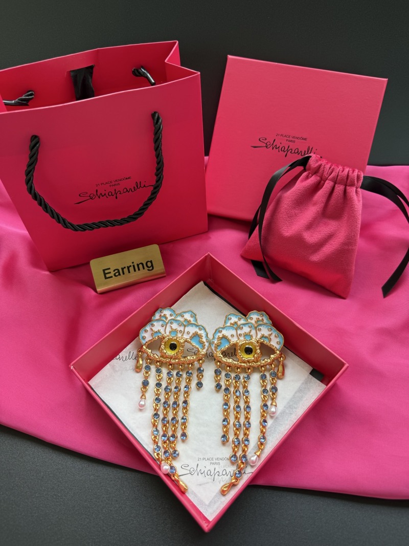 Серьги с глазом и кисточками Schiaparelli