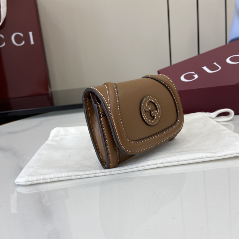 Портмоне Gucci коричневое с логотипом GG