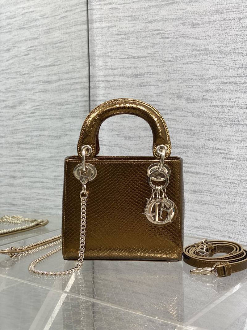 Сумка Lady Dior золотистая