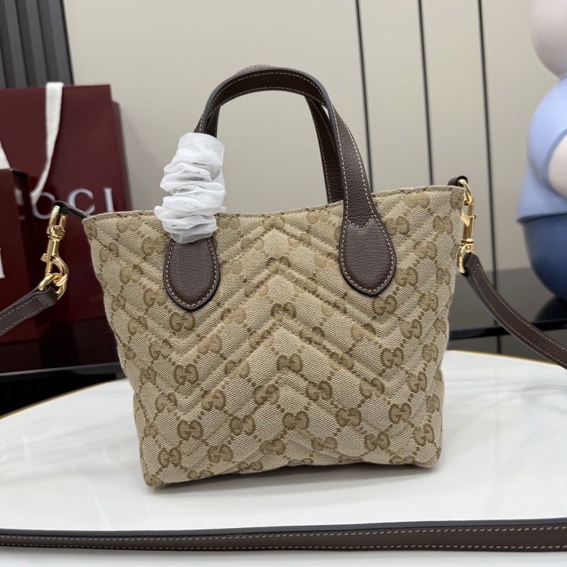 Сумка-тоут Gucci с монограммой и кожаной отделкой