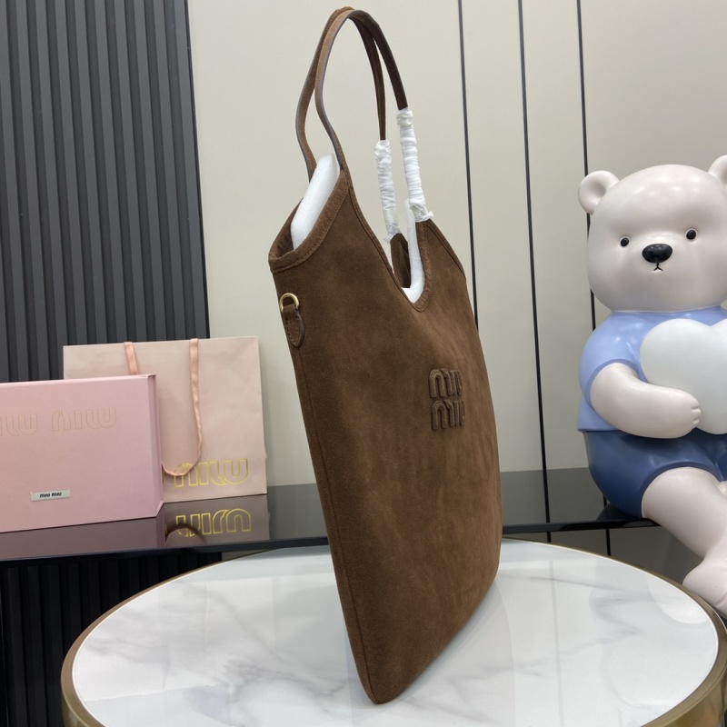 Сумка-тоут Miu Miu коричневый замш