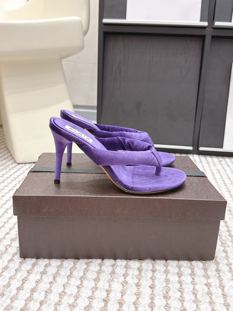Женские бархатные шлёпанцы Alaïa
