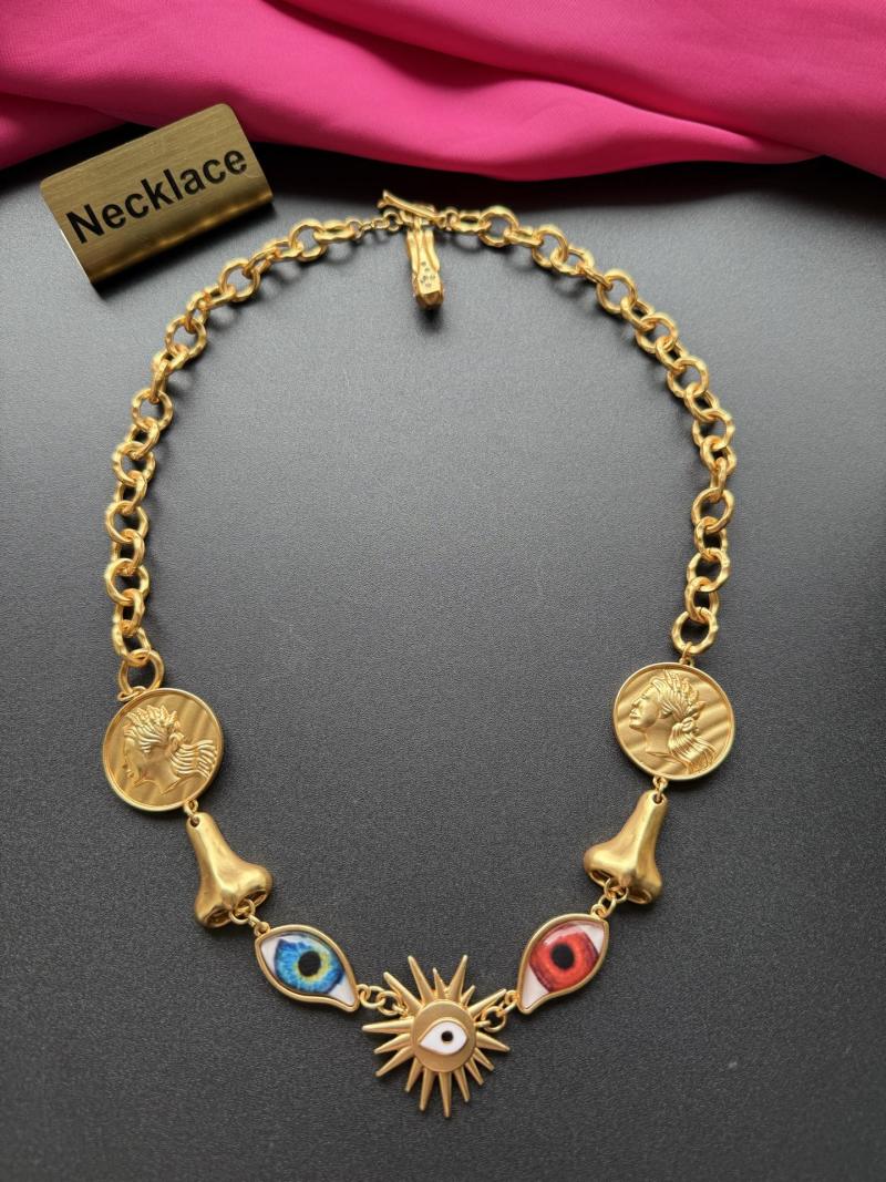 Нарядное колье с глазами и монетами Schiaparelli