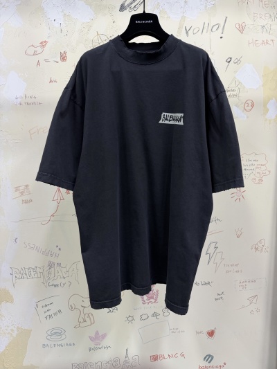 Футболка черная Balenciaga оверсайз