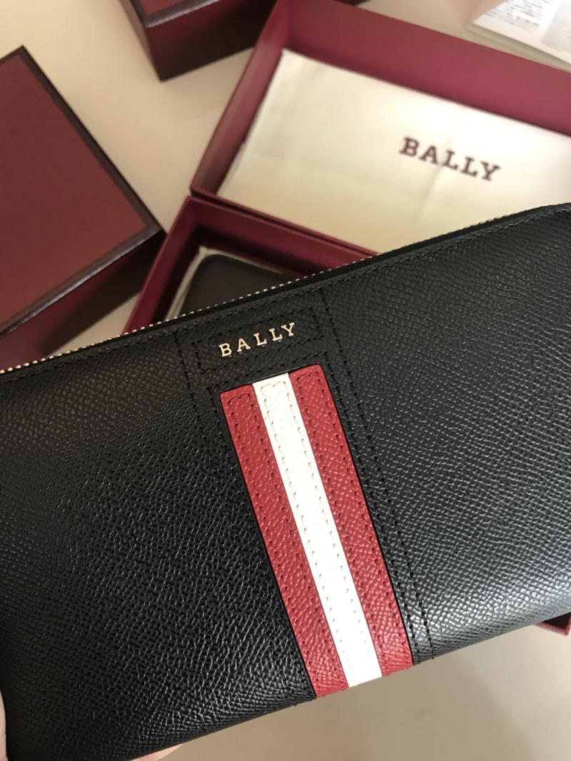 Черный кожаный кошелек-молния Bally