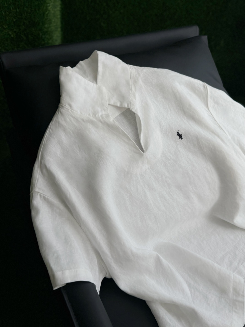 Рубашка из льна Ralph Lauren с отложным воротником