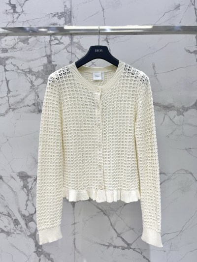 Женский вязаный кардиган Dior с рюшами