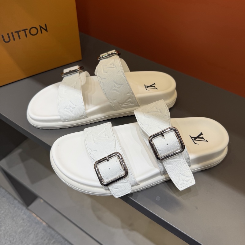 Белые сандалии с монограммой и пряжками Louis Vuitton