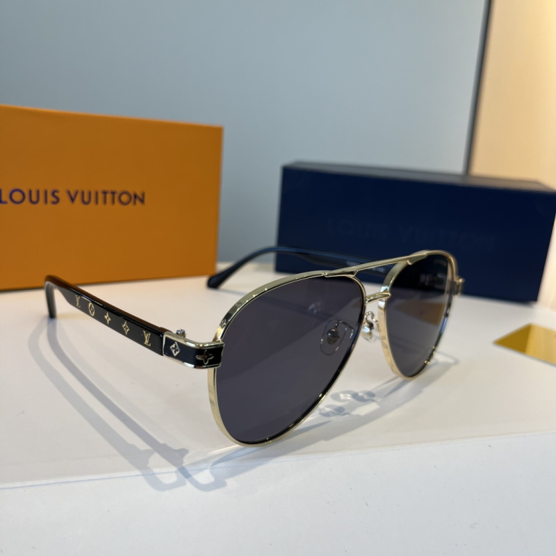 Солнцезащитные очки в металлической оправе, дизайн авиатор Louis Vuitton
