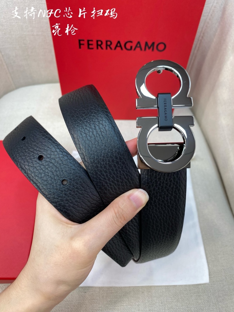 Двусторонний кожаный ремень с пряжкой Gancini Ferragamo